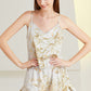 Satin Cami, Ruffle Hem Shorts Pajama Set
