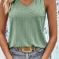 Twist Back V-Neck Eyelet Tank