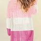 Openwork Ribbed Cuff Longline Cardigan