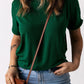 Round Neck Cuffed Short Sleeve Tee