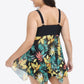 Plus Size Floral Two-Tone Asymmetrical Hem Two-Piece Swimsuit