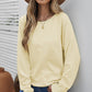 Round Neck Raglan Sleeve Exposed Seam Sweatshirt