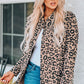 Leopard Drawstring Waist Jacket with Pockets