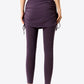 Drawstring Ruched Faux Layered Yoga Leggings