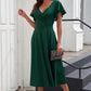 Flutter Sleeve Surplice Midi Dress