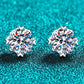 925 Sterling Silver 4 Carat Moissanite Stud Earrings