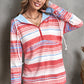 Multicolor Striped Half Zip Hoodie