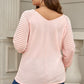 Plus Size Rabbit Graphic Long Raglan Sleeve Easter Tee