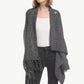 One-Button Tassel Tie Asymmetrical Hem Cardigan