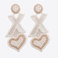 Random 2-Pair Heart and X-Shape Bead Dangle Earrings