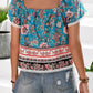 Bohemian Square Neck Short Sleeve Top