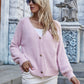 Fuzzy Long Sleeve Button Down Cardigan