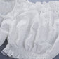 Lace Trim Tie-Back Puff Sleeve Top