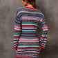 Multicolored Stripe Dropped Shoulder Sweater Dress