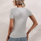 Cutout Round Neck Short Sleeve Knit Top