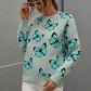 Butterfly Dropped Shoulder Crewneck Sweater