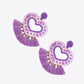 2-Pair Boho Style Heart Tassel Dangle Earrings