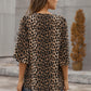 Printed Button Front Flare Sleeve Blouse