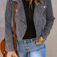 Belted Zip-Up Corduroy Jacket