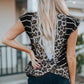 Mixed Print Hem Detail Capped Sleeve T-Shirt