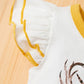Baby Girl Graphic Flutter Sleeve Tee and Floral Shorts Set