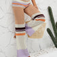 Color Block Openwork Knit Pants