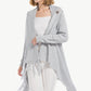 One-Button Tassel Tie Asymmetrical Hem Cardigan