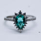 Natural Paraiba Blue Zircon Pear Shape Ring