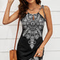 Printed Tie-Shoulder Cutout Dress