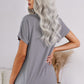 Round Neck Short Sleeve Solid Color Tee