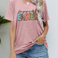 HAPPY EASTER Graphic Round Neck Tee Shirt