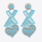 Random 2-Pair Heart and X-Shape Bead Dangle Earrings