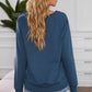 Round Neck Raglan Sleeve Exposed Seam Sweatshirt