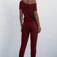 Asymmetrical Neck Tied Jumpsuit with Pockets