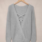 Crisscross Back Waffle-Knit Sweater