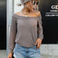Off-Shoulder Waffle Knit Top