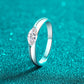 Moissanite Rhodium-Plated Ring