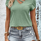 Strappy V-Neck Eyelet Top