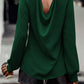 Cutout Gathered Detail Mock Neck Top