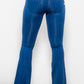 High Waist Zip Detail  Flare Long Jeans