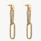 Gold-Plated D-Shaped Drop Earrings