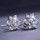 2 Carat Moissanite Floral Stud Earrings