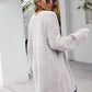 Herringbone Pattern Open Front Longline Fuzzy Cardigan