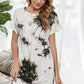 Tie-Dye Round Neck Tee Dress with Pockets