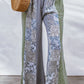 Mixed Print Pull-On Wide Leg Pants