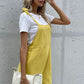 Tie Cuffed Short Overalls with Pockets