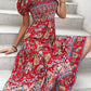Floral Off-Shoulder Smocked Midi Dress
