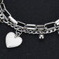 Heart Charm Stainless Steel Bracelet