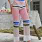 Color Block Openwork Knit Pants