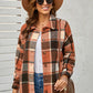 Plaid Dropped Shoulder Pocketed Shirt Jacket